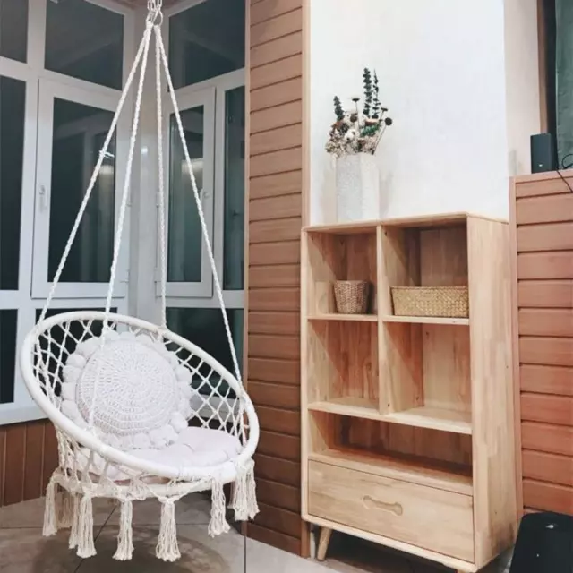 Hammock Rope Hanging Swing Chair Soft Seat Indoor Outdoor Garden Grey