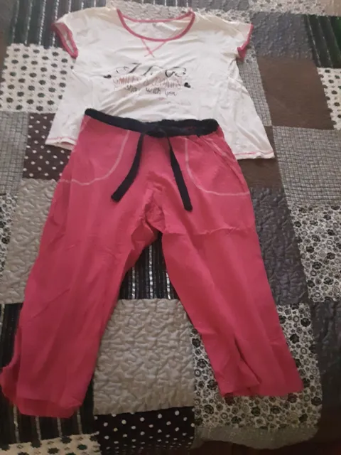 Pyjama femme d été rose et blanc,  taille 36, marque inconnue