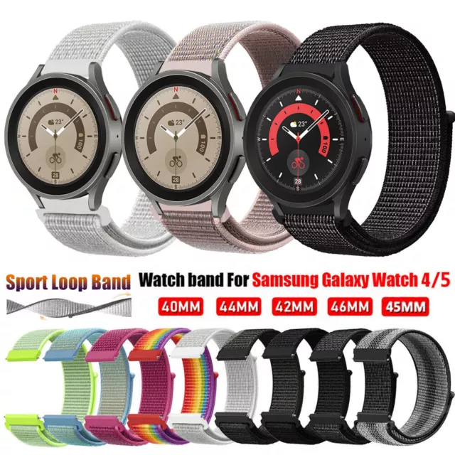 Nylon Woven Armband Sport Loop für Samsung Galaxy Watch 5 Pro 45 mm 5 4 40/44 mm