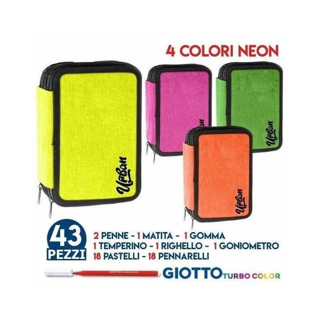 Astuccio 3 Scomparti Con 18 Pennarelli Giotto - Per Scuola Elementare - Foto 4