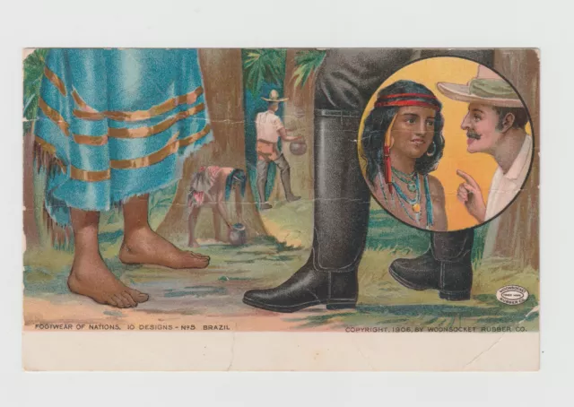 Brazil Footwear of Nations - Woonsocket Rubber Co  - Advertising Postcard 1665