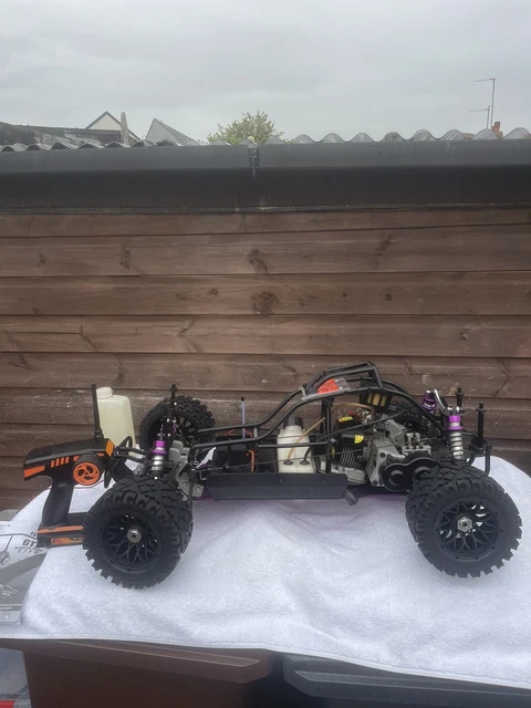 1/5TH SCALE HUGE OFF ROAD RACING BUGGY**26cc PETROL**GREAT COND**LIKE ...