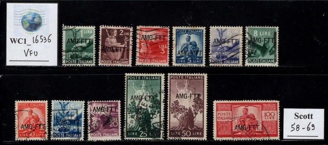 WC1_16536. ITALY: TRIESTE AMG FTT. 1950 cplt. DEMOCRATICA set. Sc. 58-69. Used