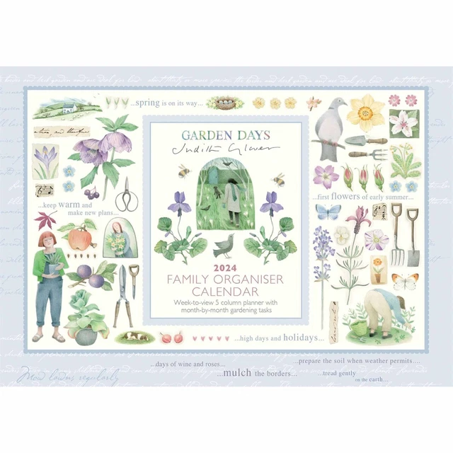 JUDITH GLOVER, GARDEN Days A4 Family Planner 2024 by Carousel Calendars