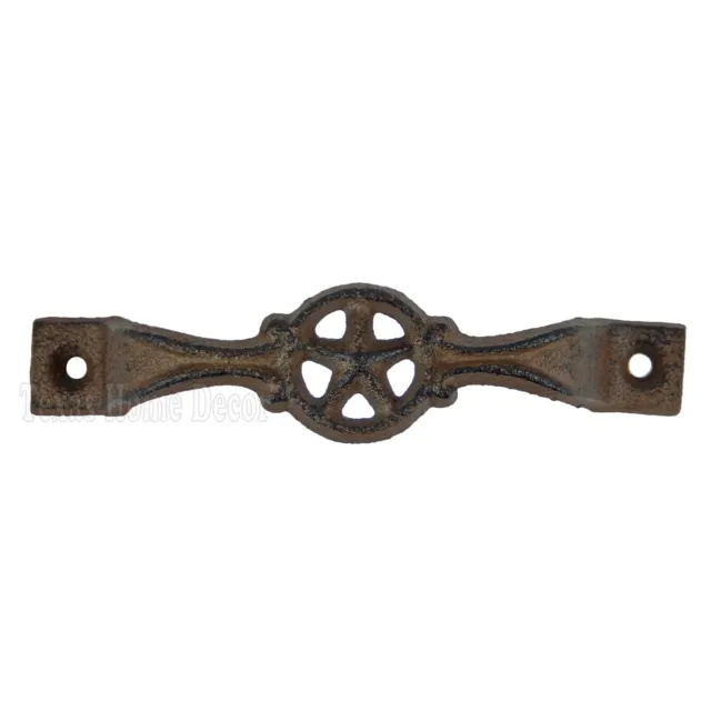 2 Star Handles Cast Iron Antique Style Rustic Barn Gate Drawer Pull Shed Door 4