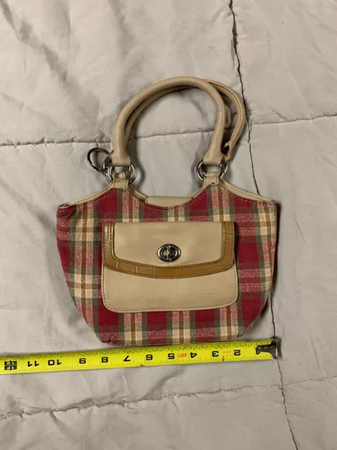 Longaberger Homestead Orchard Park Plaid Small Purse Handbag, pockets, handles