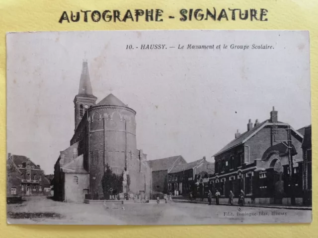 Carte Postale Ancienne de 1936 HAUSSY AUTOGRAPHE d'Henri MAUROY père de Pierre 2