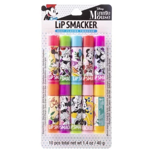 Lip Smacker Disney Minnie Mouse 10 Piece Flavored Lip Balm Party Pack, Clear ...