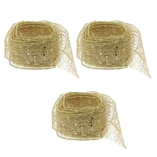 2x Weihnachten Bogen Band Chiffon Bänder Chiffon Bänder Mesh Band Handwerk 9