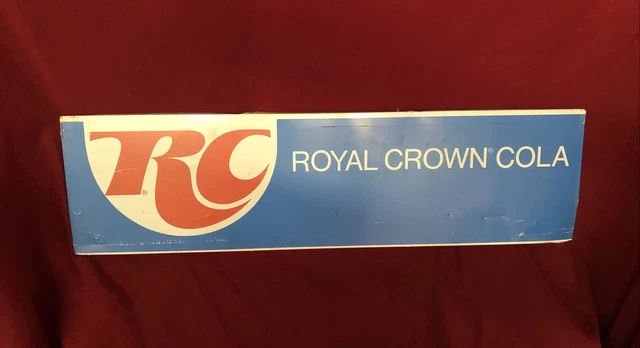 Vintage Original Tin "RC Cola" SODA Sign Garage Decor Man Cave 27” x 7.25” #1