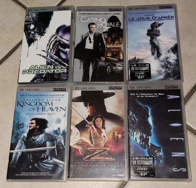 Lot De 6 UMD Video Sony PSP (Le Jour D'après/La Légende De Zorro/Casino Royale..