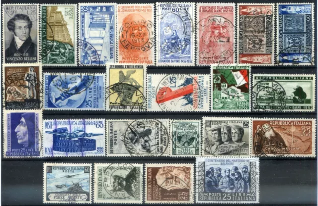 Repubblica Italiana 1952 n. 682/705 annata completa - usati (m2878)