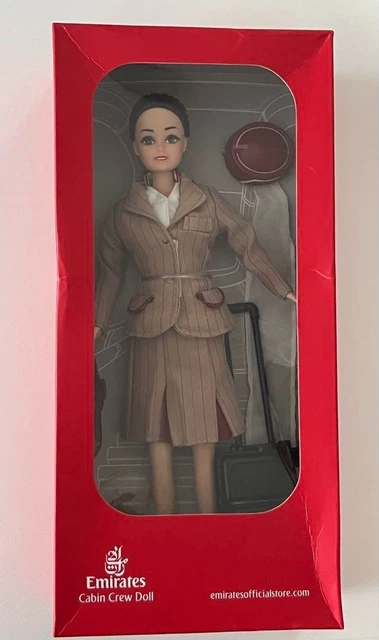EMIRATES AIRLINE CABIN Crew Barbie Style Doll Set with Bag