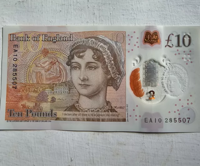 £10 Note Serial Number EA10285507 New Polymer 10 Pound Note Highly Sought-after.