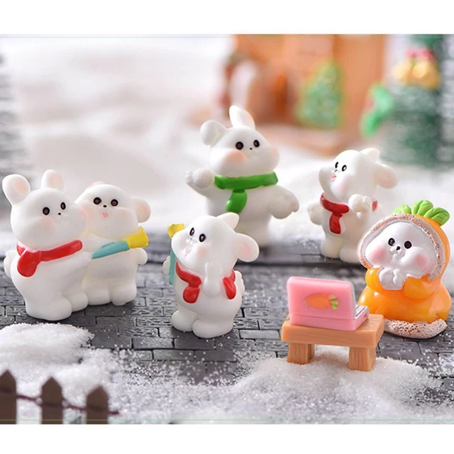 jardin Couple Bunny Figurine lapin radis Micro aménagement paysager Miniature
