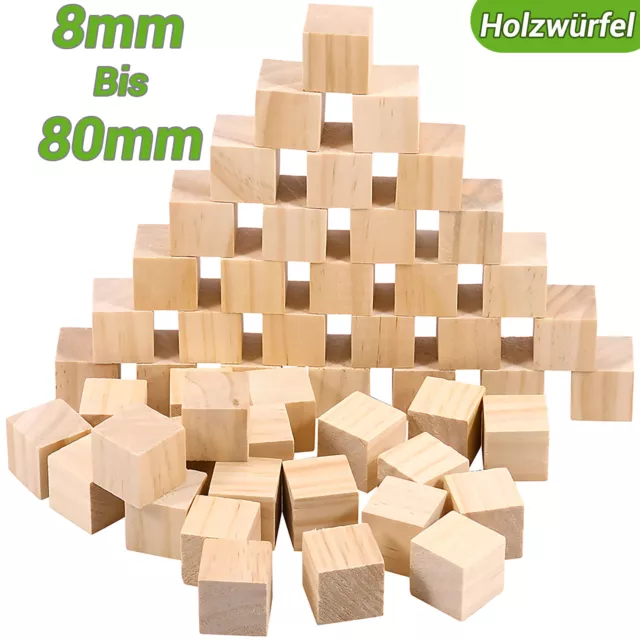 Holzwürfel Natür aus Hartholz DIY Handwerk Bastelholz 8 10 15 20 25 30 Bis 80 mm