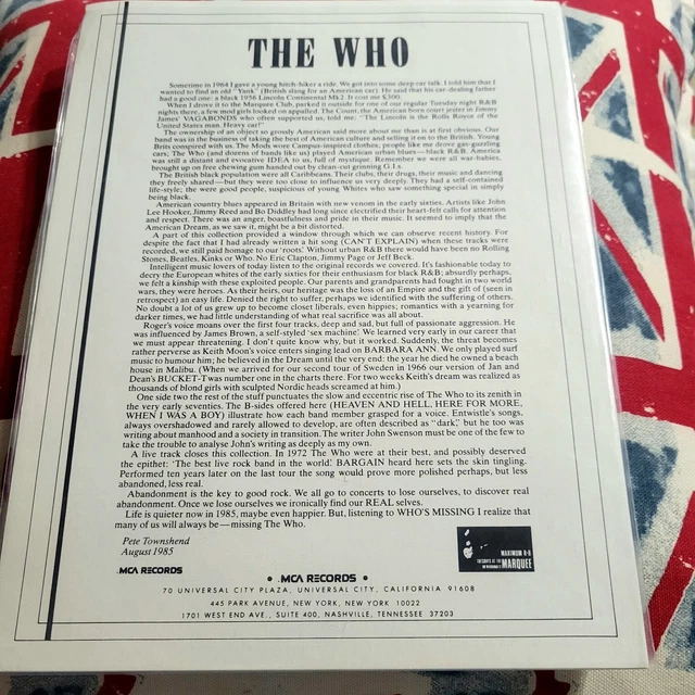 The Who Who's Missing 1985 Press Kit Promo Keith Moon Rare Mint Photo Bio The Who Who's Missing 1985 Press Kit Promo Keith Moon Rare Mint Photo Bio