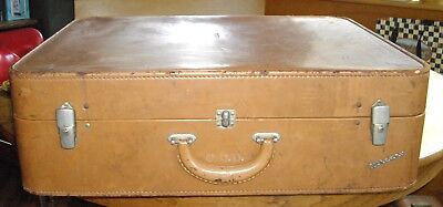 Vintage WHEARY Light Brown 23" Suitcase ~