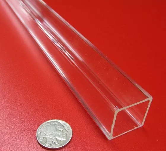 Acrylic Square Tube Clear Extruded 1.0" SQ x .063" Wall x 72" Length-4 Pack