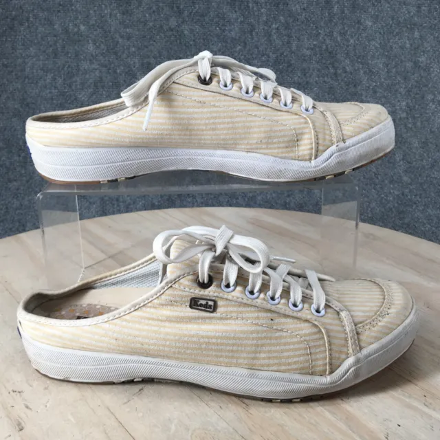 Keds Shoes Womens 8 Mule Sneakers Beige Canvas Round Toe Lace Up Casual Comfort