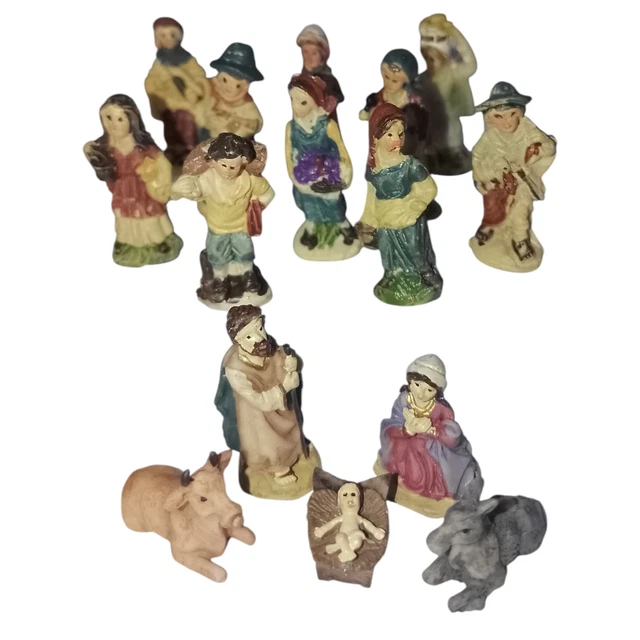 Set 10 statue 5 cm in resina Mondo Presepi