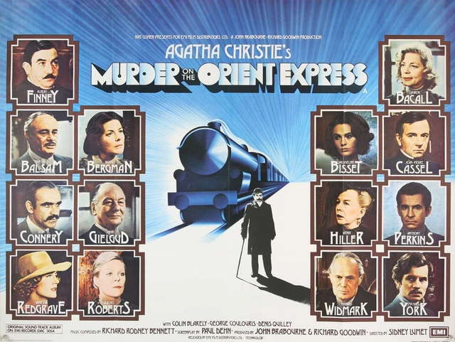 MURDER ON THE ORIENT EXPRESS UK Quad poster print 30x40" Agatha
