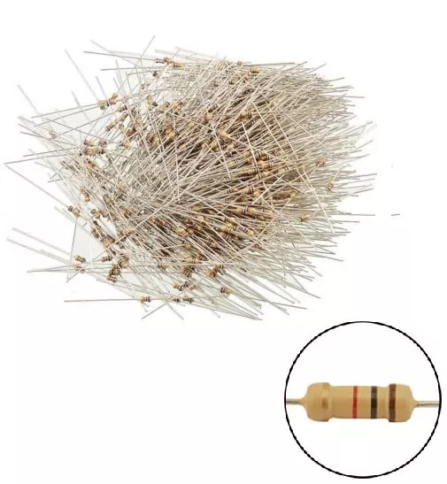 100PCS Film Resistors Resistance 10K Ohms OHM 1/4W 5% Carbon Film Assortment L