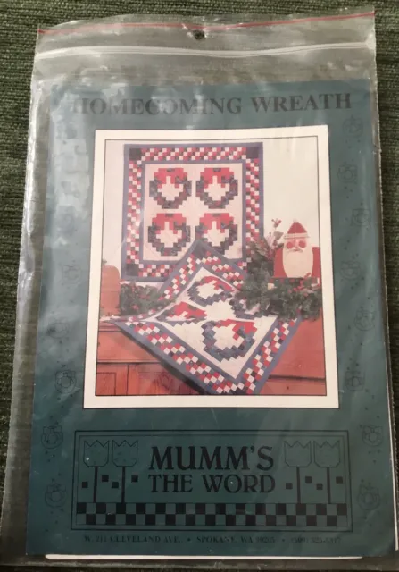 DEBBIE MUMM'S THE WORD Quilt Pattern HOMECOMING WREATH 36” X 36” Wall Hanging