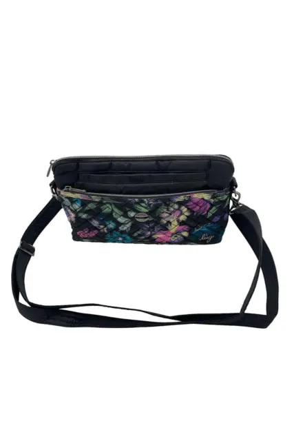 Lug Color Blocked Quilted Crossbody Pirouette Bloom Black