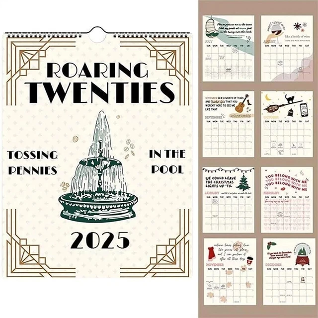 2025 TS LYRICS Calendar, Taylor Swift Lyrics Wall Calendar, Roaring