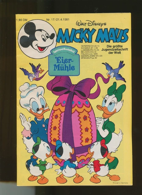 Micky Maus  1981  Heft Nr.  17  mit Beilage  Ehapa Verlag  Z 1