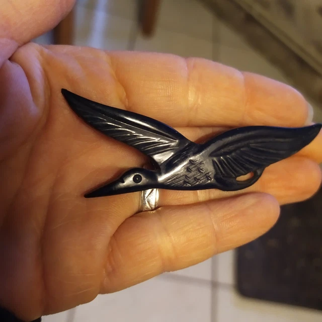 Ancienne Broche Oiseau - Celluloïd / Bakélite - Plastique Vintage - Très Bon état