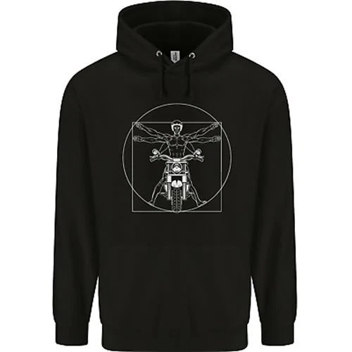 Felpa con cappuccio Vitruvian Biker Moto Moto Bambini Bambini
