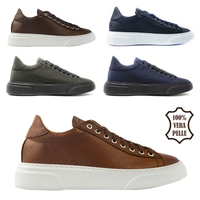 SCARPE DA UOMO Sneakers in Pelle Eleganti e Sportive Casual Blu 39 41 42 43  44 EUR 36,90 - PicClick IT