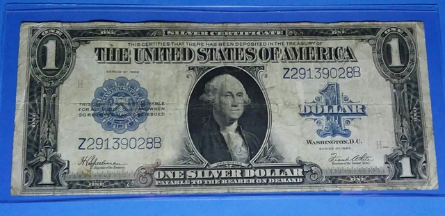 1923 $1 Horse Blanket Silver Cert.Fr #237, VG ! OLD US CURRENCY! LG. NOTE! NICE!