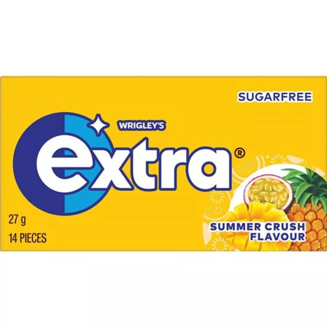 Wrigleys Extra Chewing Gum Tropical Summer Crush 14 Pieces X 24 Pack