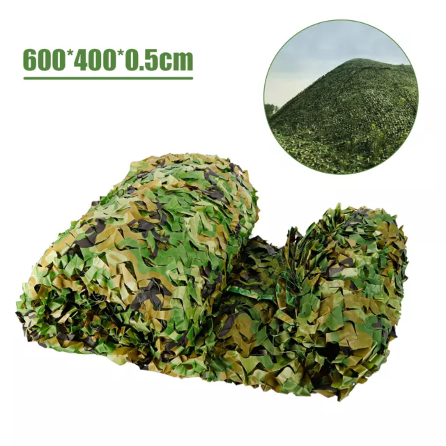 6X4m Filet de Camouflage militaire Woodlands feuille Net Chasse Outdoor Army DE