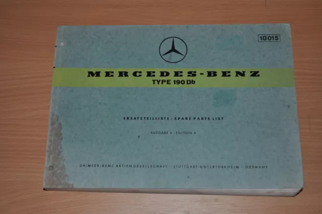 Ersatzteilkatalog Spare Parts List MERCEDES BENZ Typ 190 Db Ponton Stand 06/1959