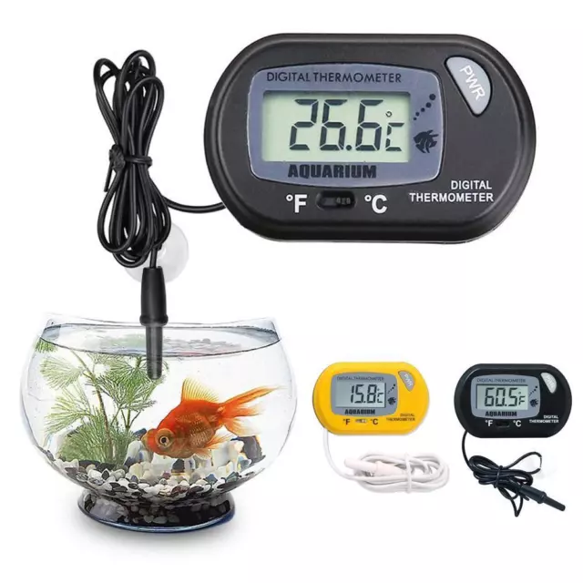 LCD Digital Fish Tank Aquarium Marine Wasser Thermometer Temperatur Schwarz 2024