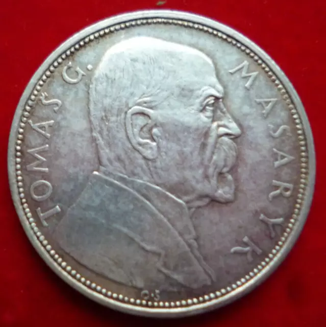 Tschechoslowakei 10 Korun Silber 1928 Tomas Masaryk