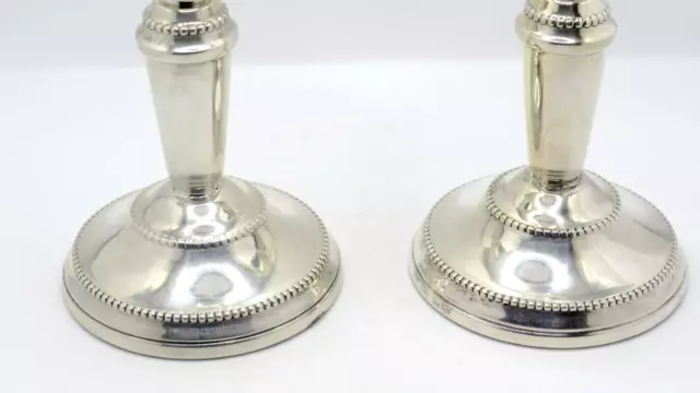 Pair Vintage Elizabeth II Small Sterling Silver Candlesticks Fully Hallmarked 3