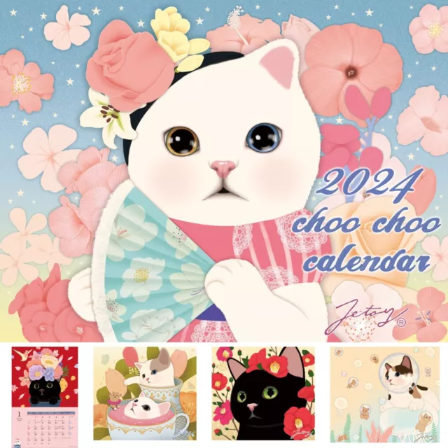 2024 CALENDAR CHOO choo CATS Japanese Jetoy Wall Hanging Monthly New