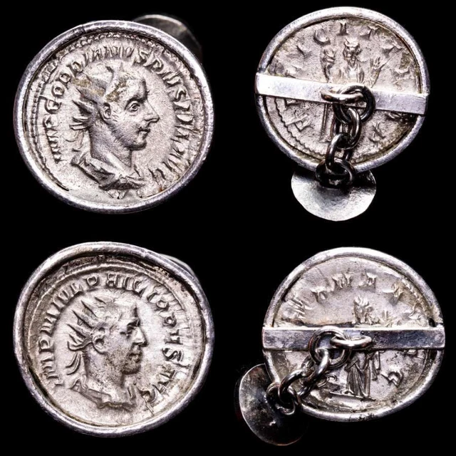*Lucernae* Gordiano III y Filipo I pareja de antoninianos de plata Gemelos (47)