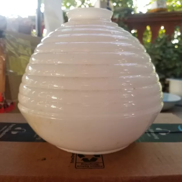 Vintage Art Deco Milk Glass Holophane Lamp Shade