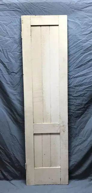 Antique 18x68 Beaded 2 Panel Pantry Cupboard Shabby White Wood Door VTG 184-23B