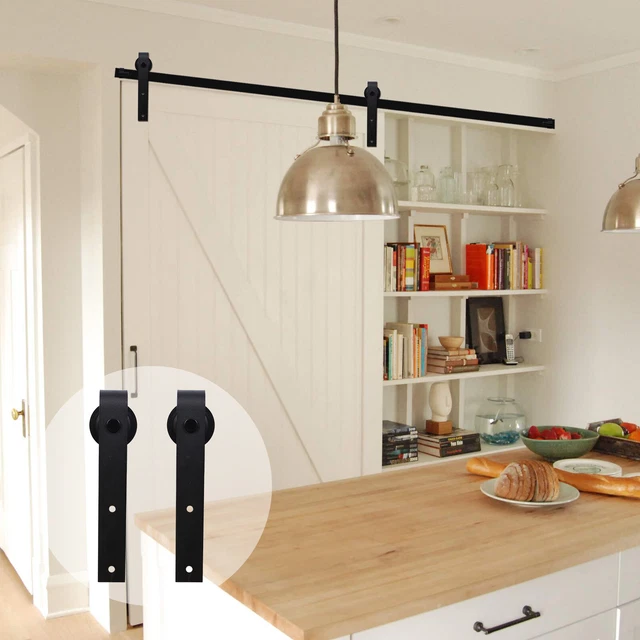 4ft-20ft Steel Sliding Barn Door Hardware Closet Track Kit for Single Wood Door
