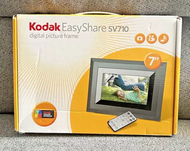Marco de imagen digital Kodak EASYSHARE SV710 7" cargador en caja control remoto etc completo