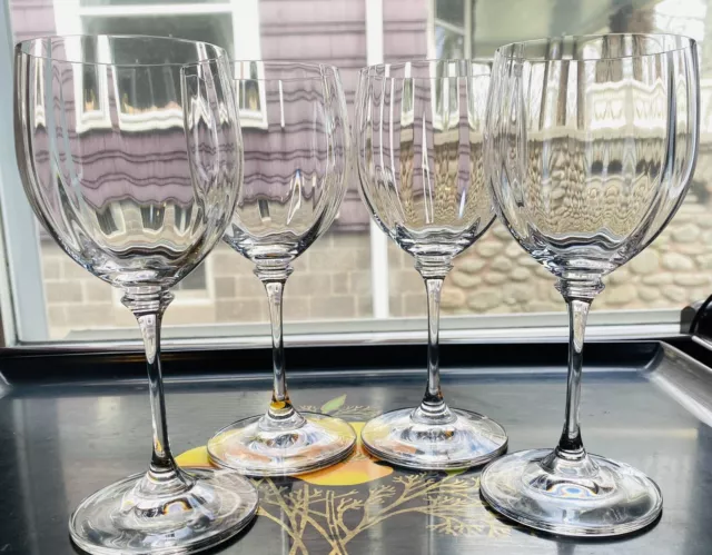 Mikasa Stephanie Wine Glass Ribbed Optic Discontinued Crystal Set Of 4 2