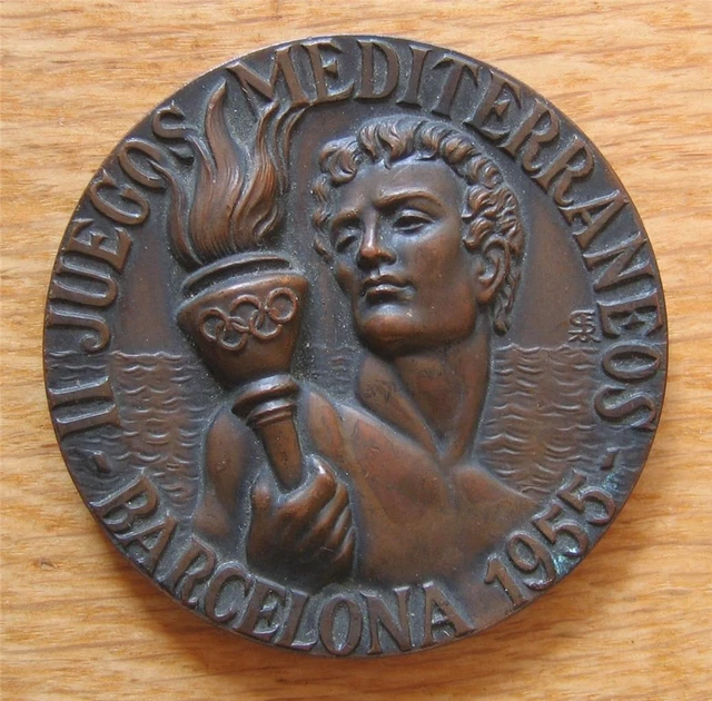 Bronze Official Participation Medal 2nd Mediterranean Games 1955 Barcelona Bronze Official Participation Medal 2nd Mediterranean Games 1955 Barcelona