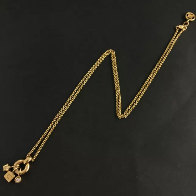 GIVENCHY RHINESTONE GOLD Tone Pendant Necklace/4Y0106 $1.00 - PicClick